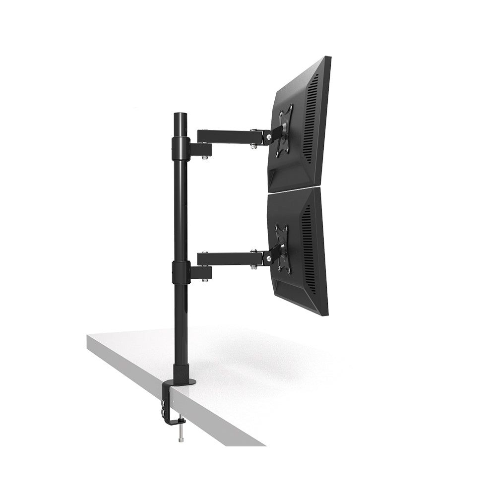 Retractable Dual TV Table Clamping Mount for 13" to 27" TVs
